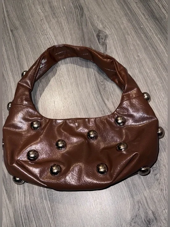 Zara Embellished shoulder bag brown - Picture 2 of 5